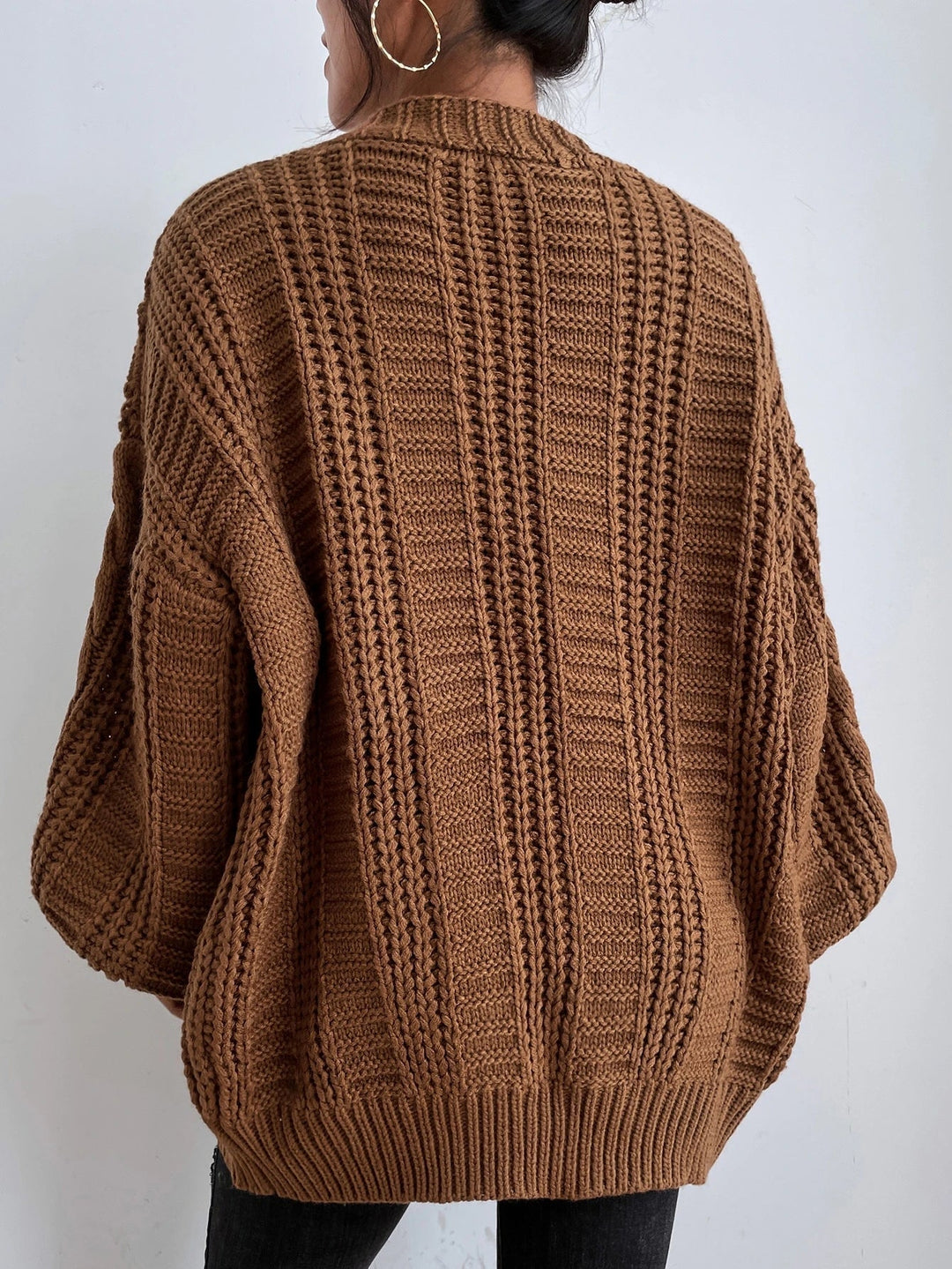 Olivia | Oversized Chunky Cable Knit Longline Cardigan