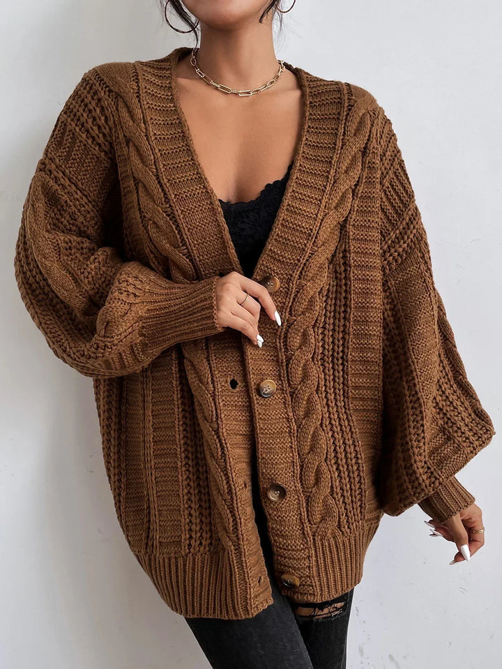 Olivia | Oversized Chunky Cable Knit Longline Cardigan