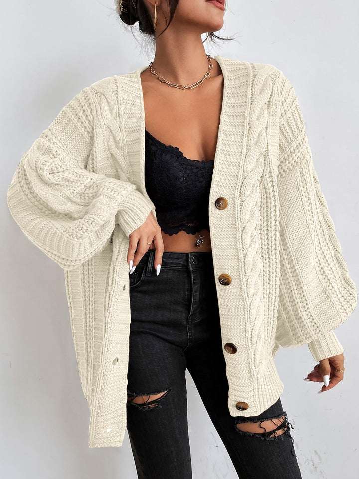 Olivia | Oversized Chunky Cable Knit Longline Cardigan