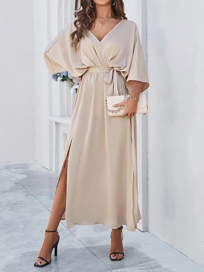 Olivia | Relaxed Batwing Sleeve Autumn Wedding Guest Maxi Dress
