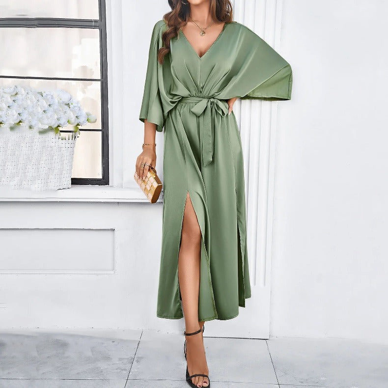 Olivia | Relaxed Batwing Sleeve Autumn Wedding Guest Maxi Dress
