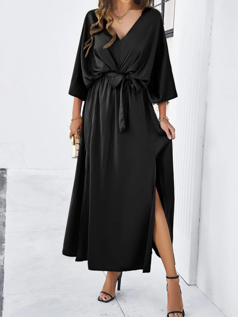 Olivia | Relaxed Batwing Sleeve Autumn Wedding Guest Maxi Dress