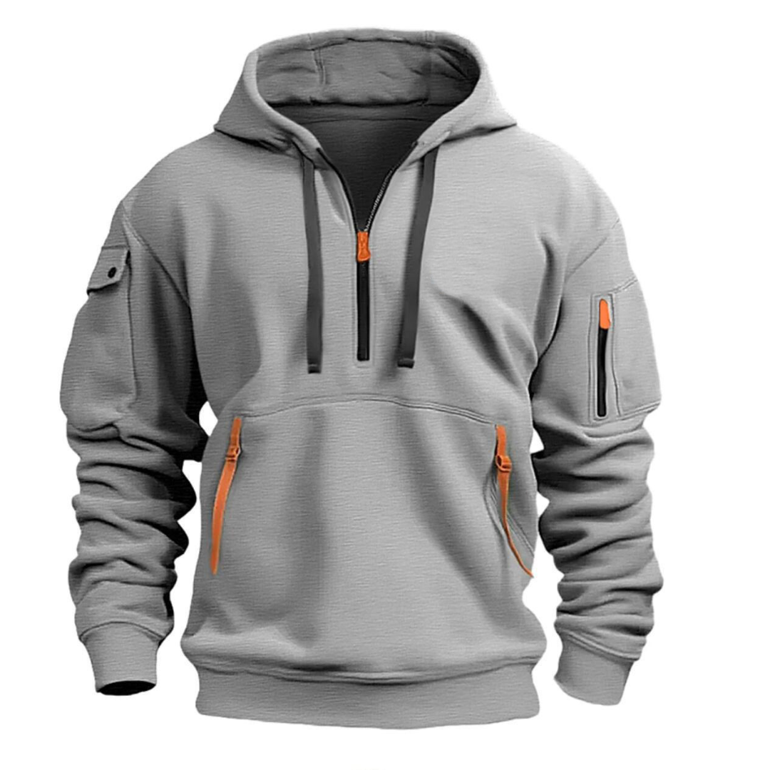 Oscar | Quarter Zip Mens Hoodie with Zip Pockets