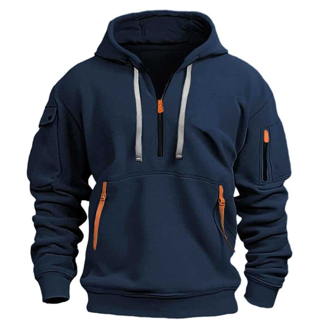 Oscar | Quarter Zip Mens Hoodie with Zip Pockets