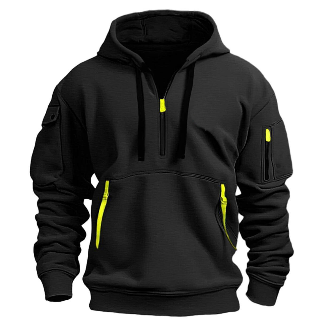 Oscar | Quarter Zip Mens Hoodie with Zip Pockets