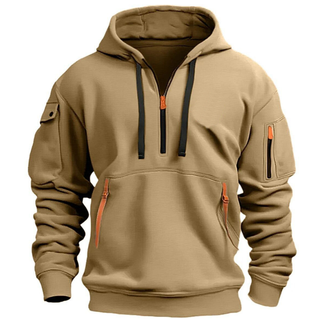 Oscar | Quarter Zip Mens Hoodie with Zip Pockets