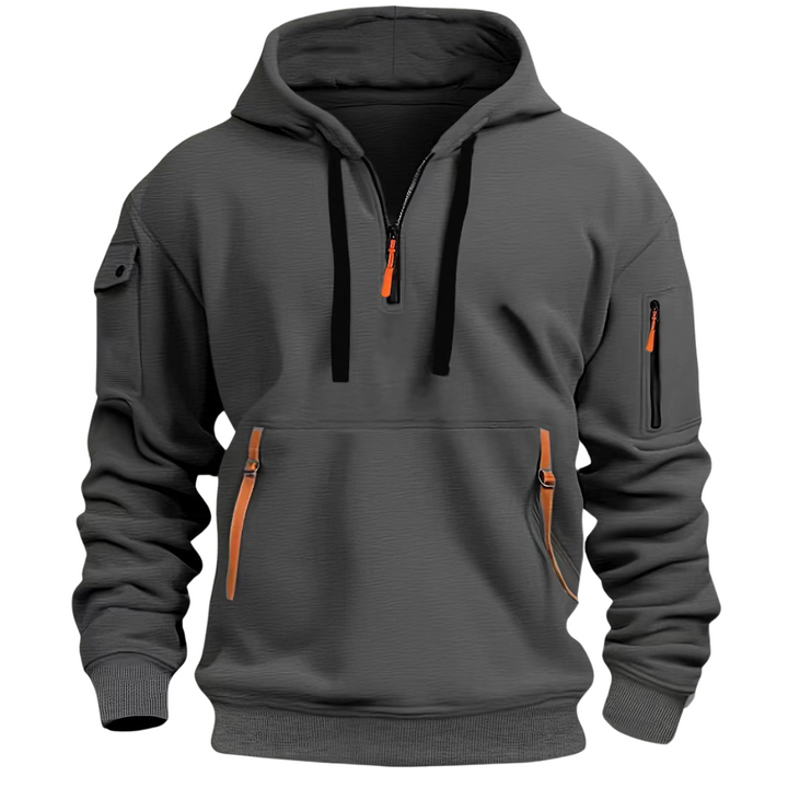 Oscar | Quarter Zip Mens Hoodie with Zip Pockets