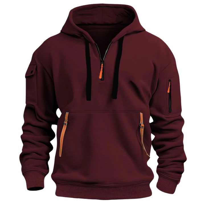 Oscar | Quarter Zip Mens Hoodie with Zip Pockets