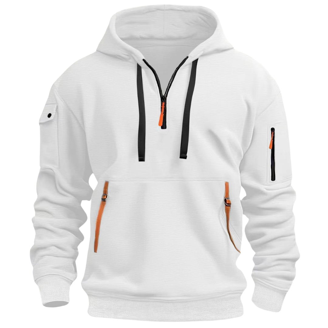Oscar | Quarter Zip Mens Hoodie with Zip Pockets