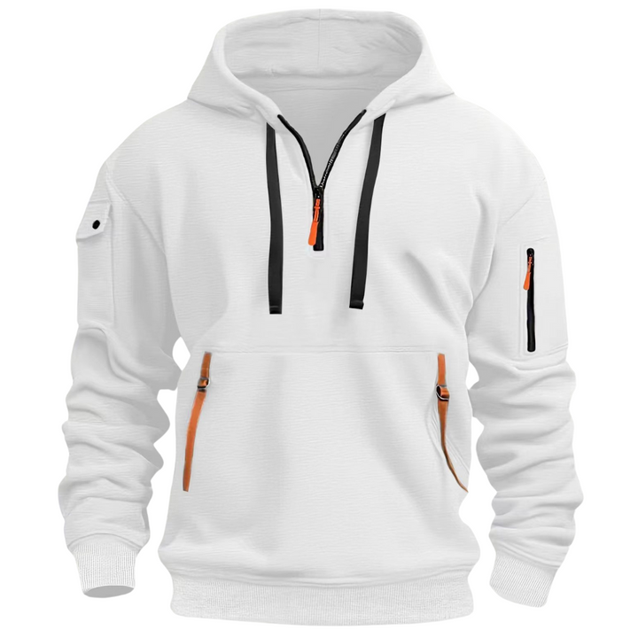 Oscar | Quarter Zip Mens Hoodie with Zip Pockets