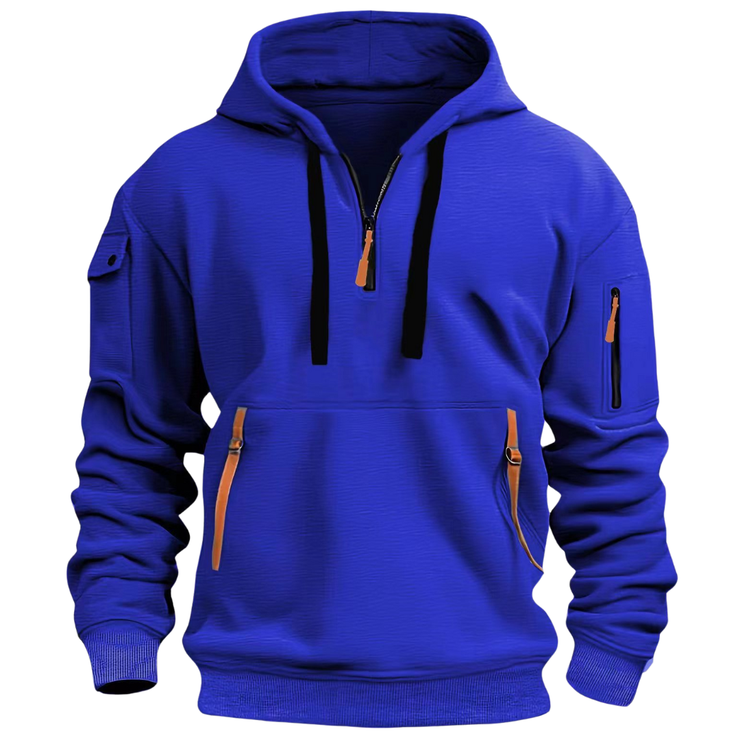 Oscar | Quarter Zip Mens Hoodie with Zip Pockets