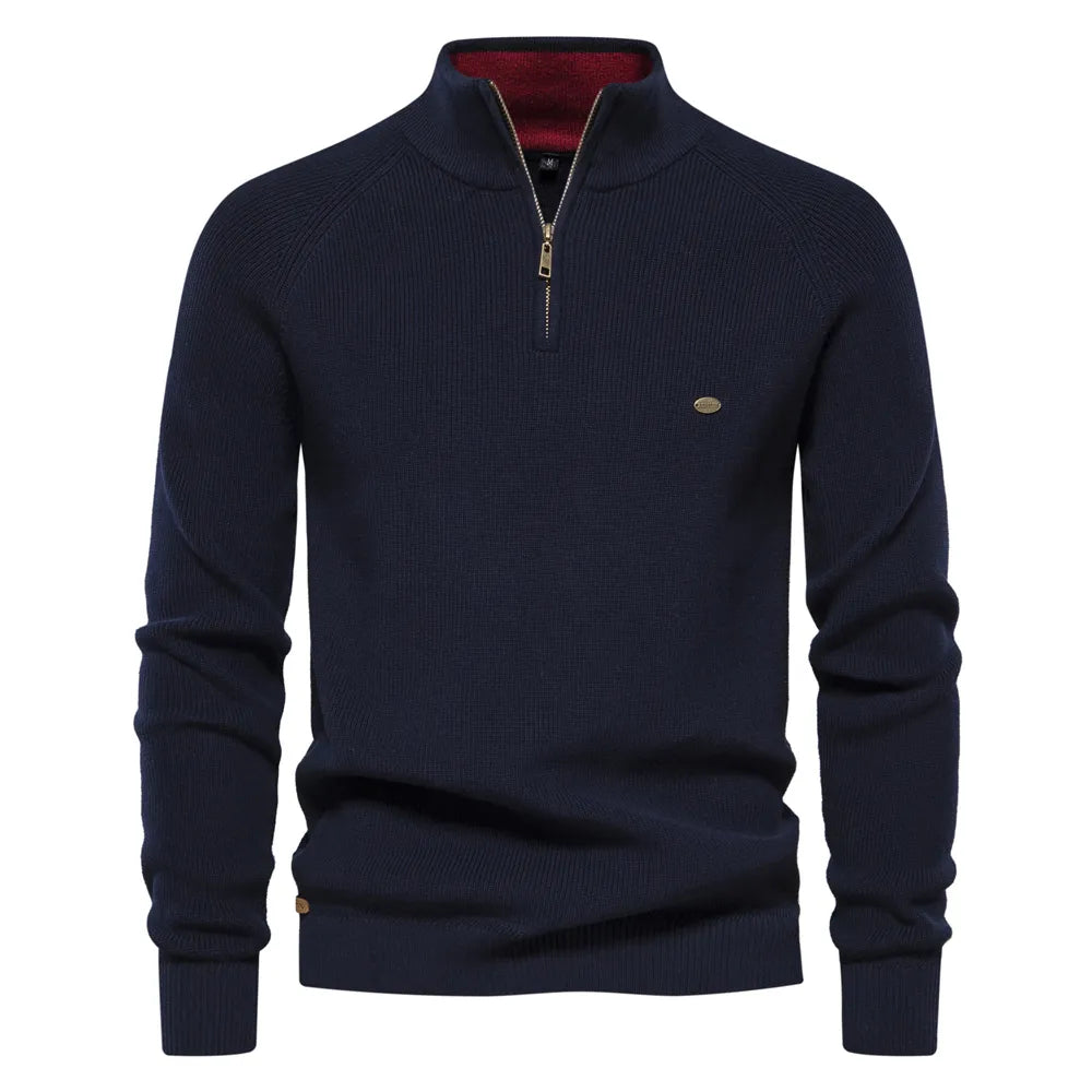 Oscar | Stylish Quarter Zip Mens Knitted Jumper