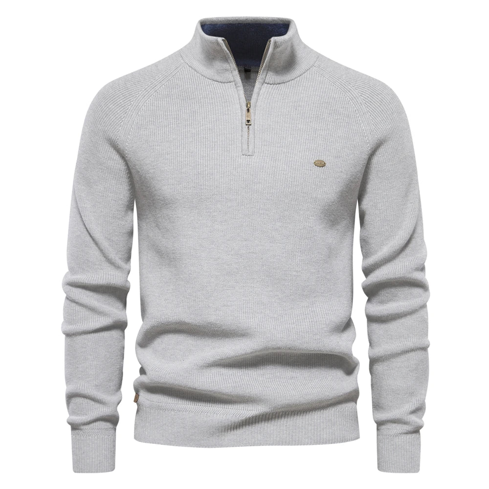 Oscar | Stylish Quarter Zip Mens Knitted Jumper