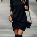 Ottilie | Classic Wrap Hem Knit Winter Dress