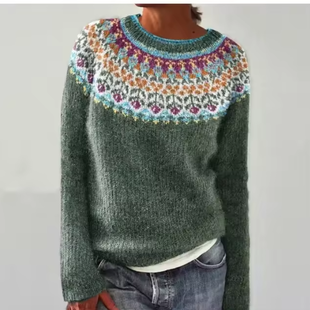 Ottilie | Fair Isle Crew Neck Knitted Jumper
