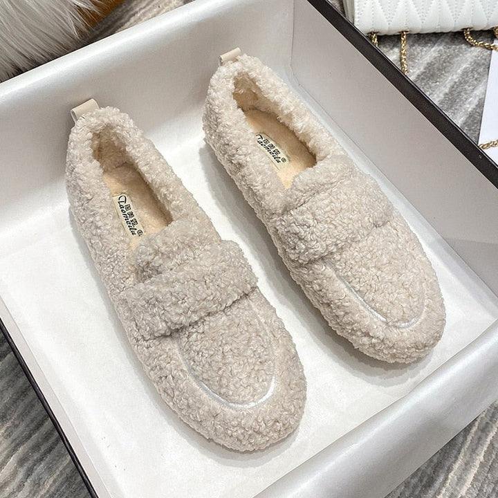 Ottilie | Fluffy Slip On Moccasin Slippers