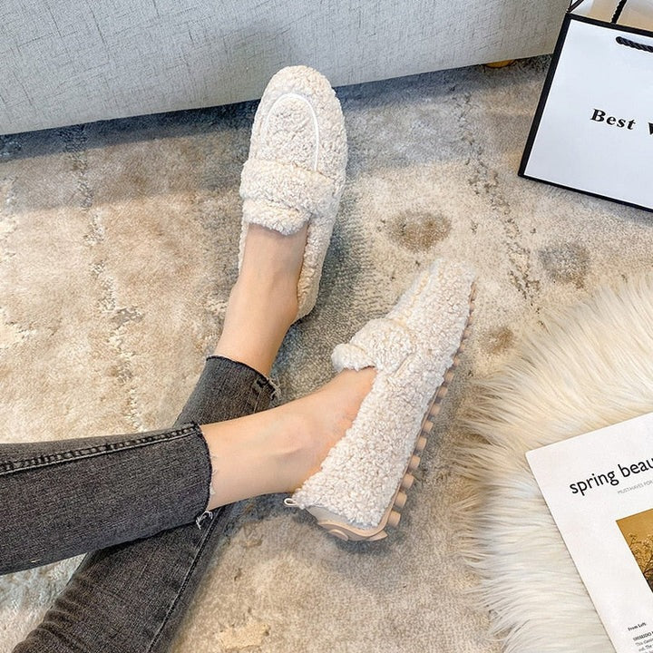 Ottilie | Fluffy Slip On Moccasin Slippers