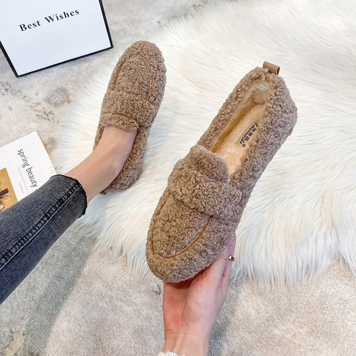 Ottilie | Fluffy Slip On Moccasin Slippers