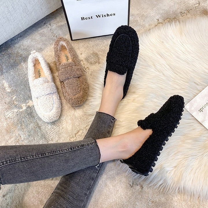 Ottilie | Fluffy Slip On Moccasin Slippers