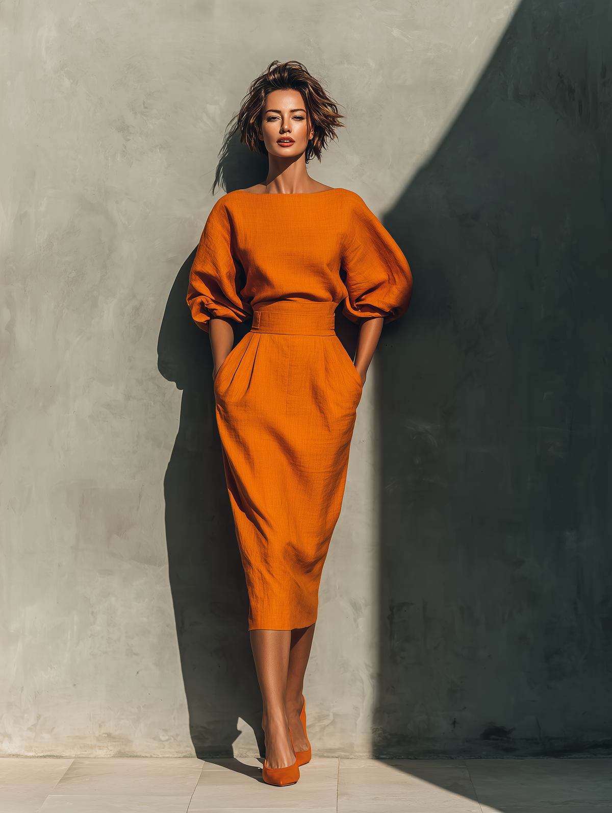 Ottilie | Stylish Boat Neck Blazer Dress with Balloon Sleeves