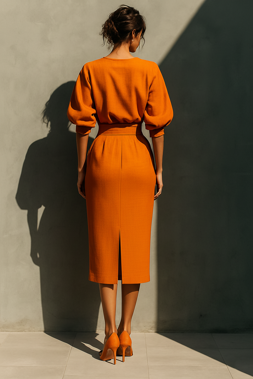 Ottilie | Stylish Boat Neck Blazer Dress with Balloon Sleeves