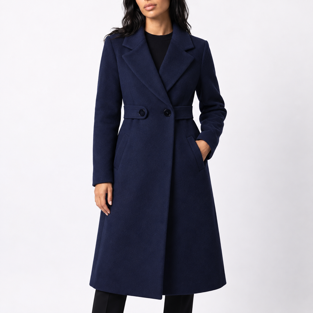 Penelope | Effortless Belted Plus Size Coat with Wide Lapels