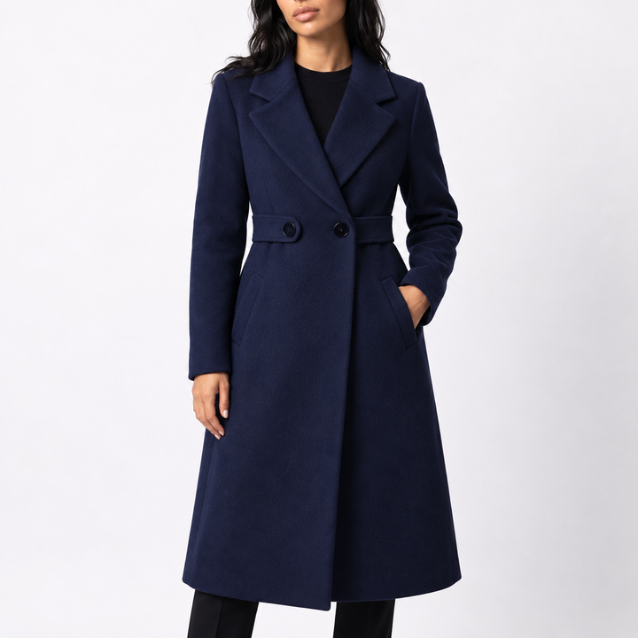 Penelope | Effortless Belted Plus Size Coat with Wide Lapels