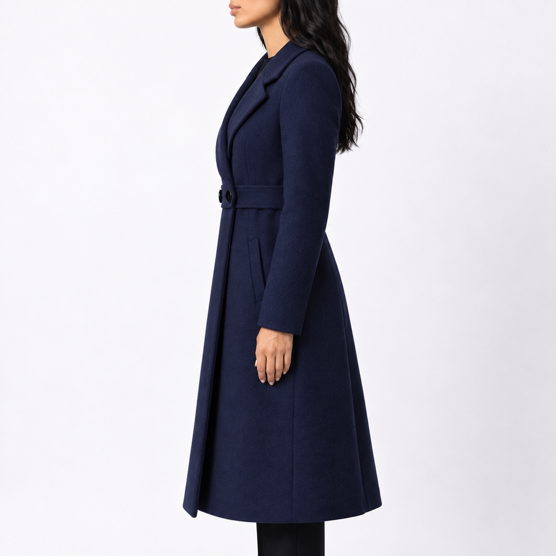 Penelope | Effortless Belted Plus Size Coat with Wide Lapels