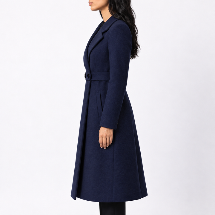 Penelope | Effortless Belted Plus Size Coat with Wide Lapels