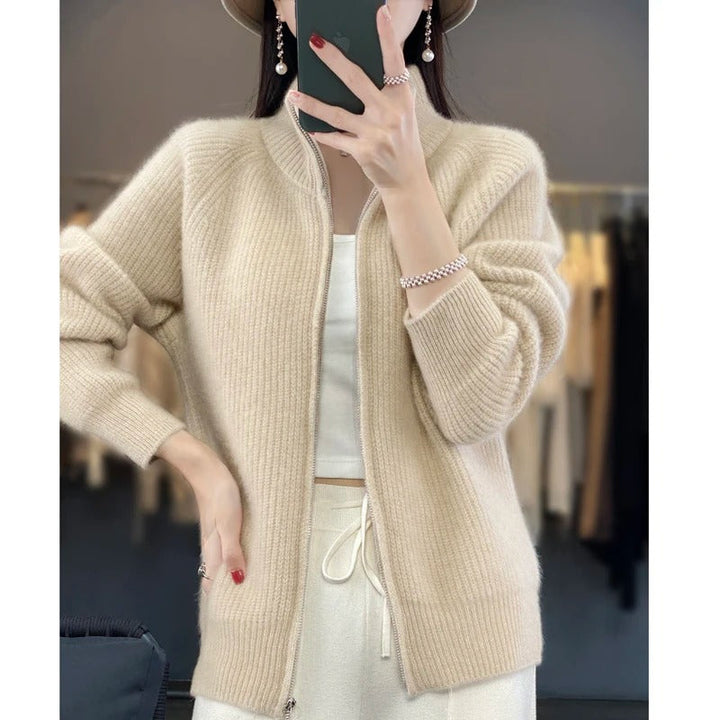 Penelope | Effortless Ribbed Zip Up Cardigan
