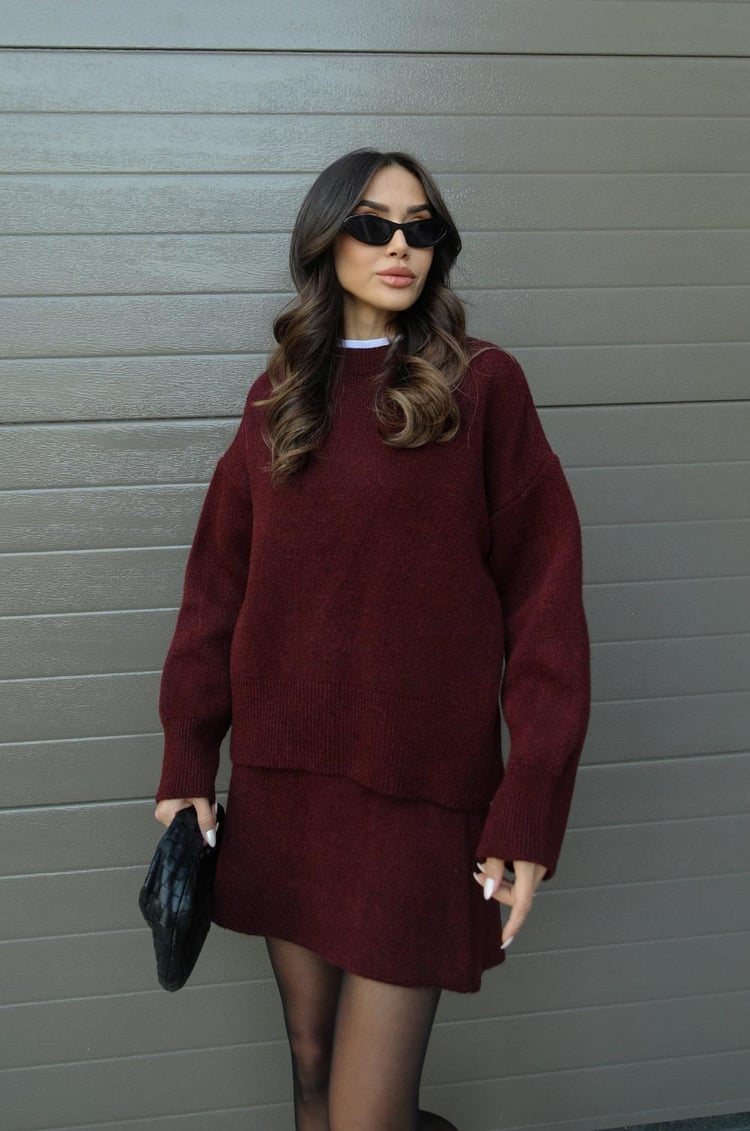Phoebe | Elegant Knitted Jumper and Skirt Lounge Set