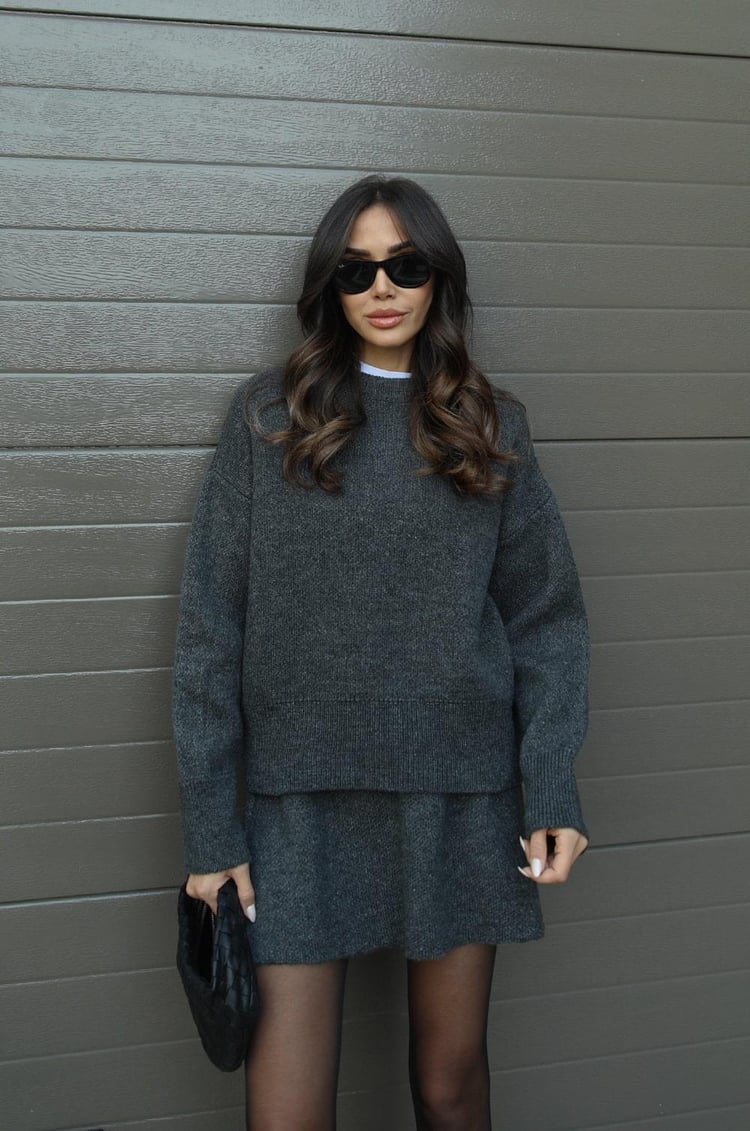 Phoebe | Elegant Knitted Jumper and Skirt Lounge Set