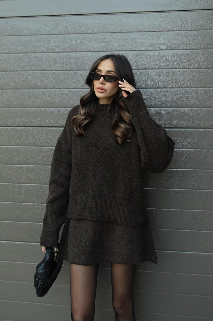 Phoebe | Elegant Knitted Jumper and Skirt Lounge Set