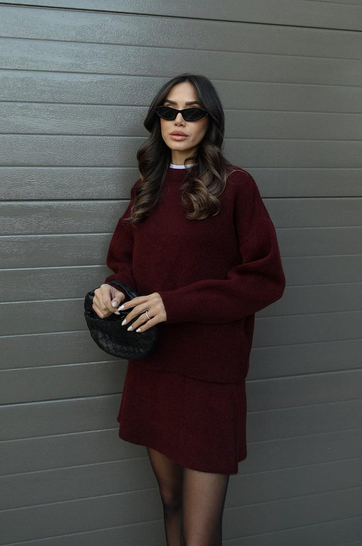 Phoebe | Elegant Knitted Jumper and Skirt Lounge Set