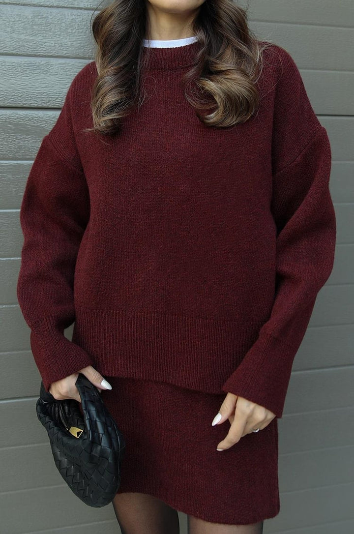 Phoebe | Elegant Knitted Jumper and Skirt Lounge Set