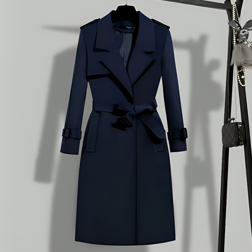 Phoebe | Timeless Belted Long Jacket Trench Coat