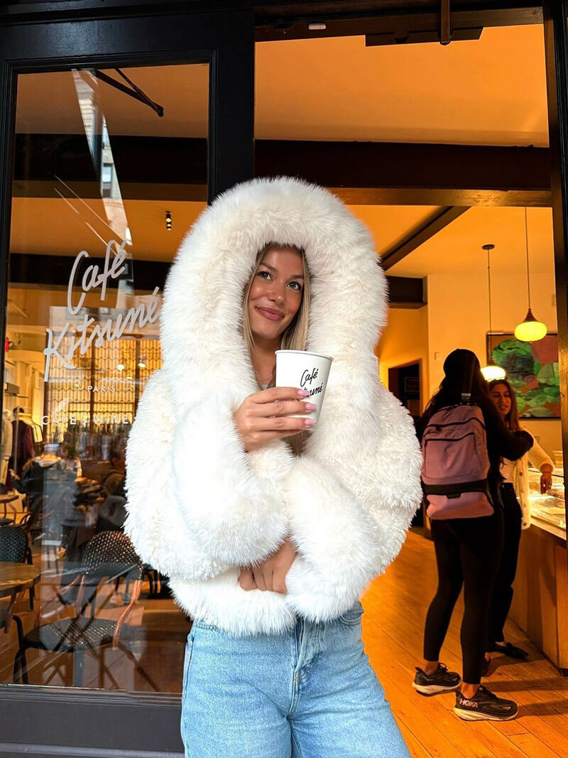 Poppy | Classic Oversized Hooded Fur Jacket