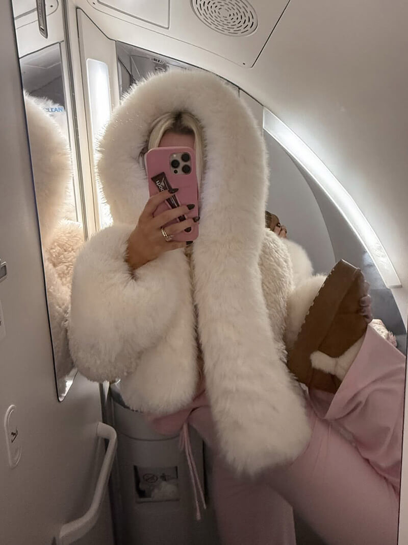 Poppy | Classic Oversized Hooded Fur Jacket