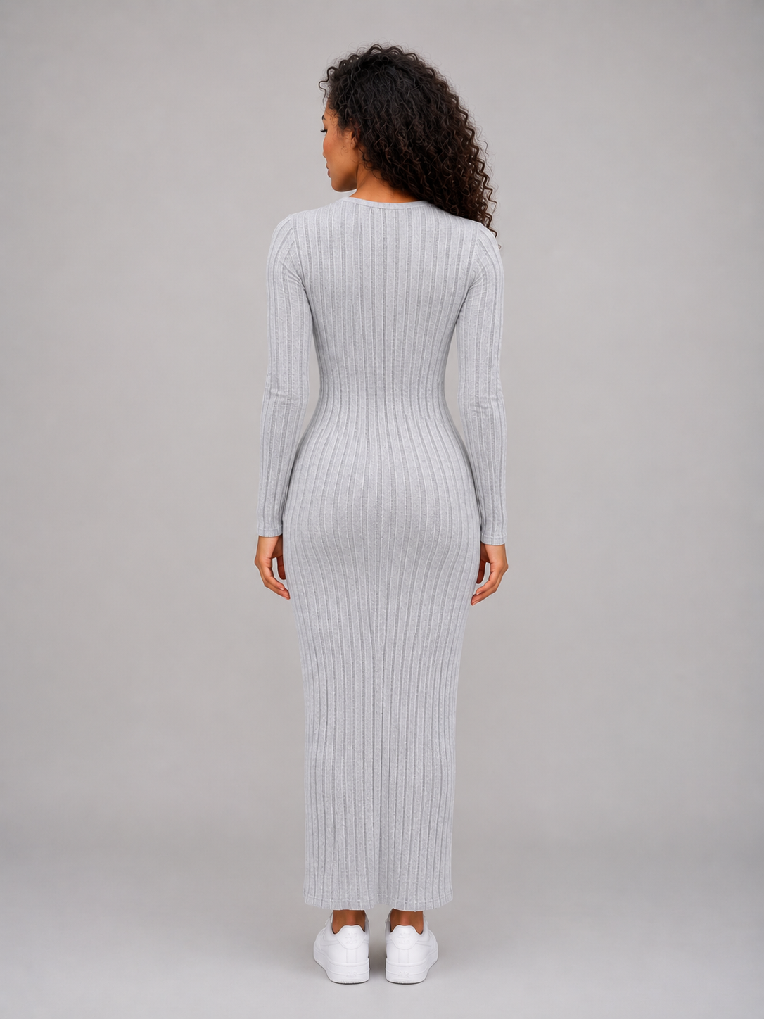 Poppy | Elegant Ribbed Knit Maxi Jumper Dress