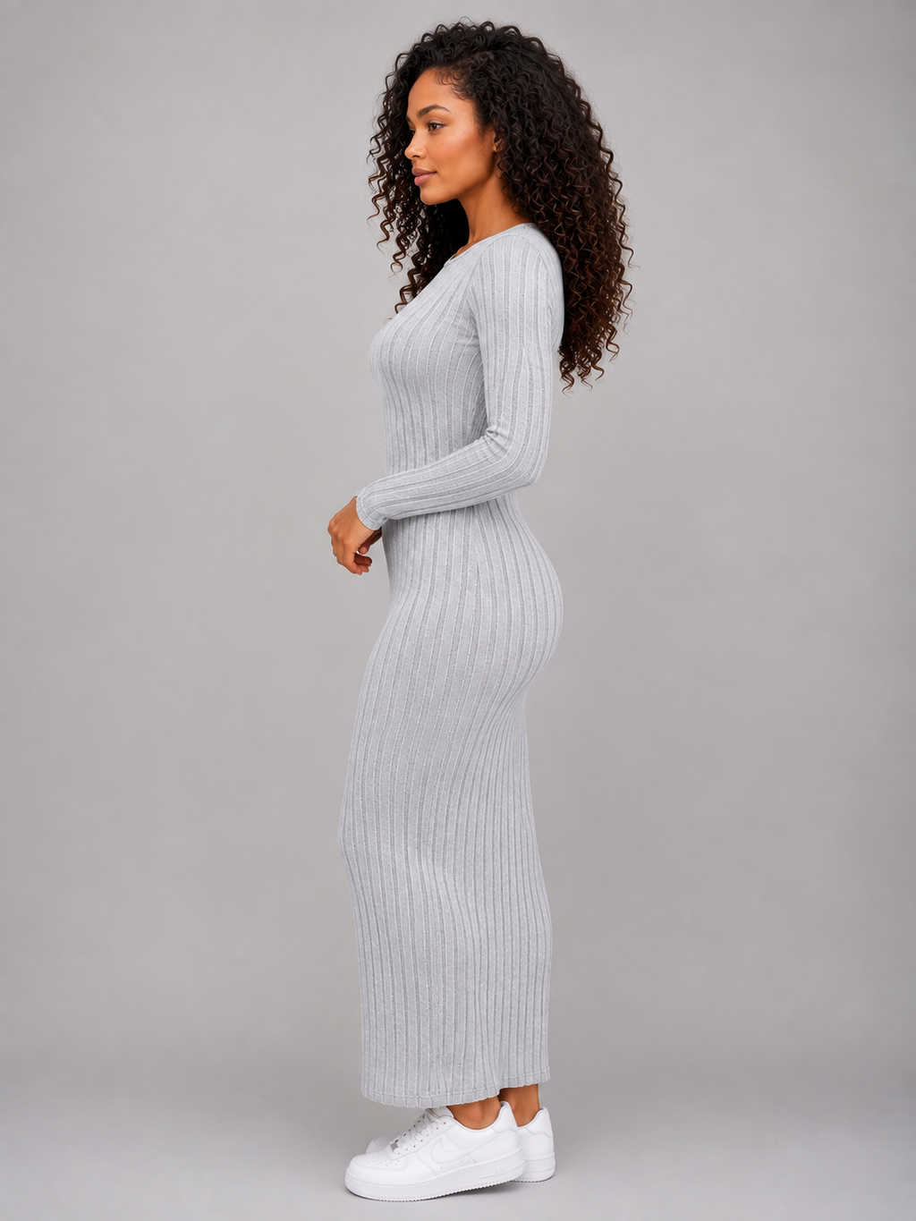 Poppy | Elegant Ribbed Knit Maxi Jumper Dress