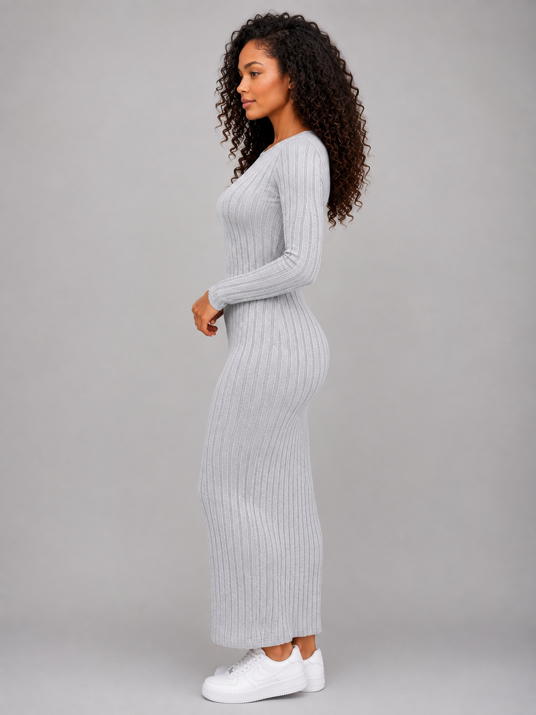 Poppy | Elegant Ribbed Knit Maxi Jumper Dress