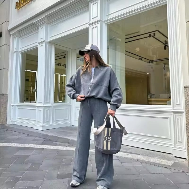 Poppy | Timeless Zip-Up Wide Leg Lounge Set