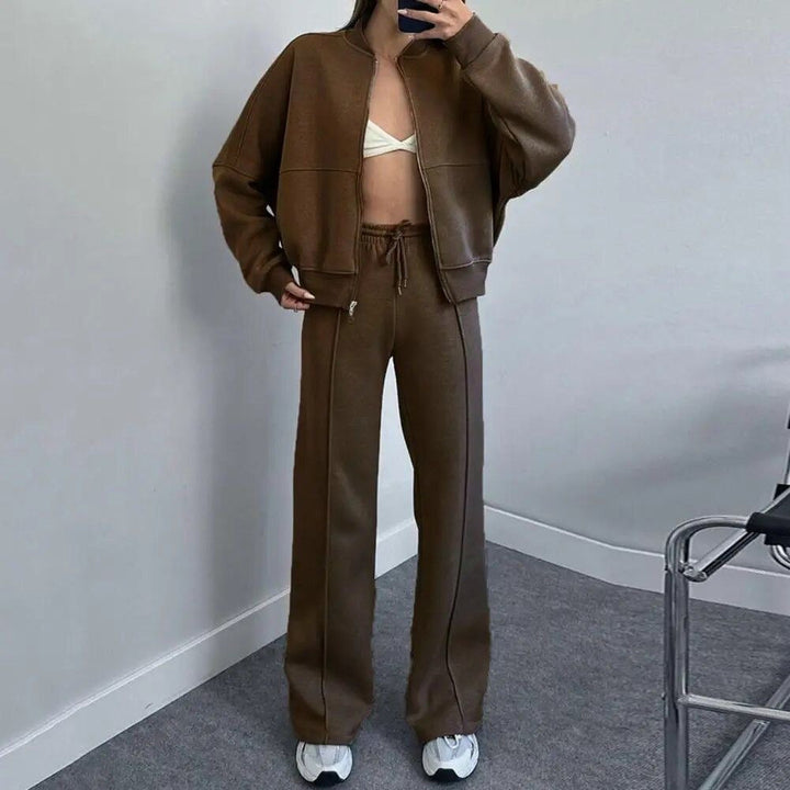 Poppy | Timeless Zip-Up Wide Leg Lounge Set