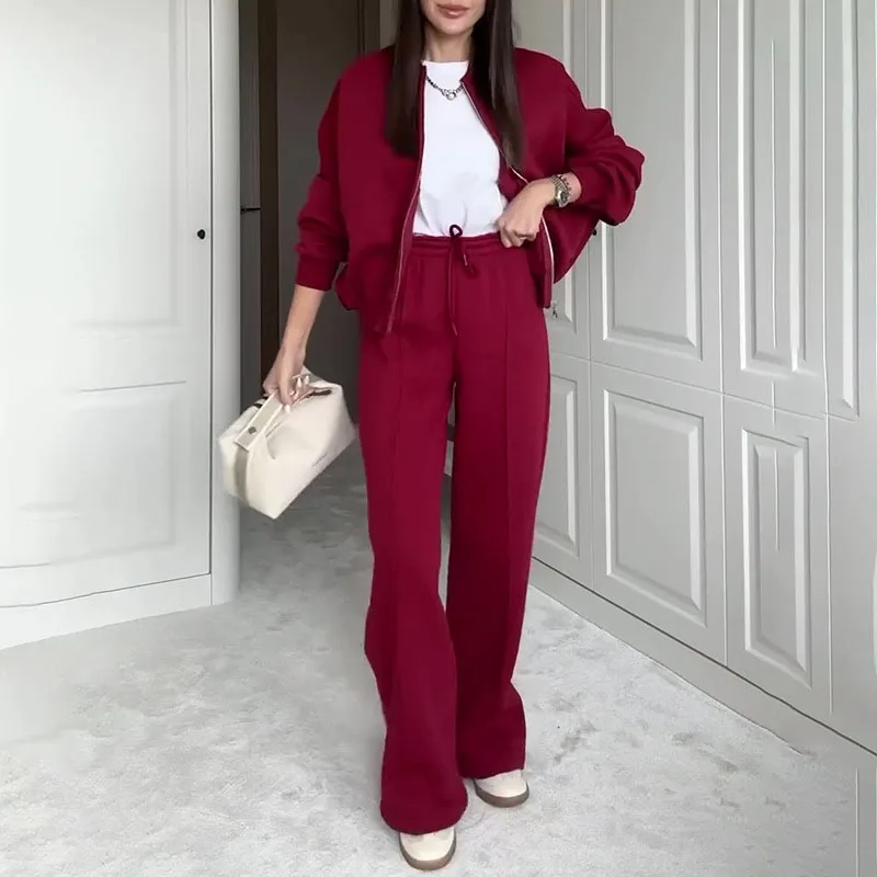 Poppy | Timeless Zip-Up Wide Leg Lounge Set