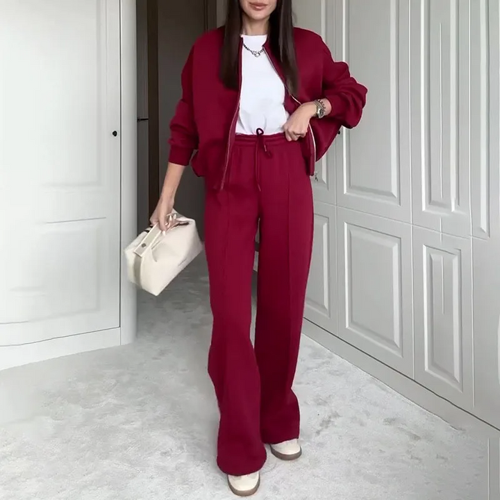 Poppy | Timeless Zip-Up Wide Leg Lounge Set
