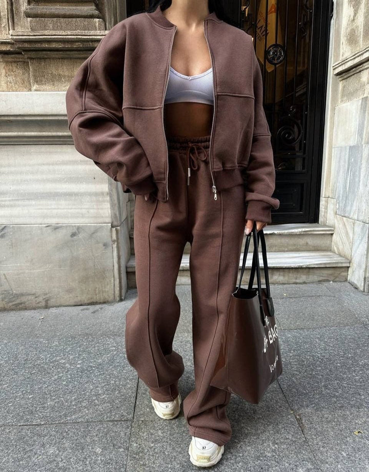 Poppy | Timeless Zip-Up Wide Leg Lounge Set