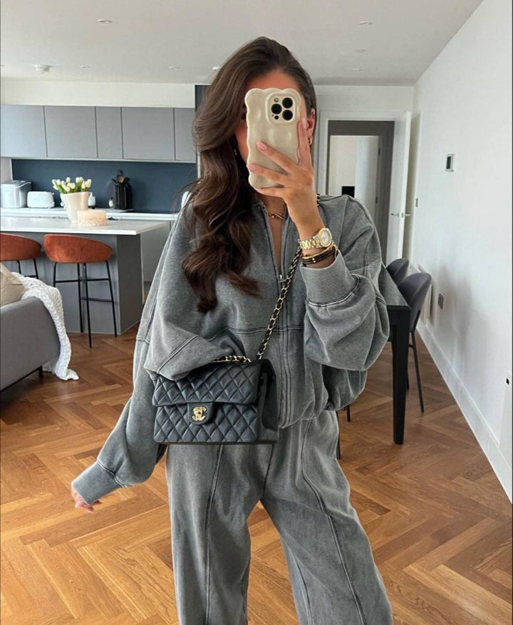 Poppy | Timeless Zip-Up Wide Leg Lounge Set