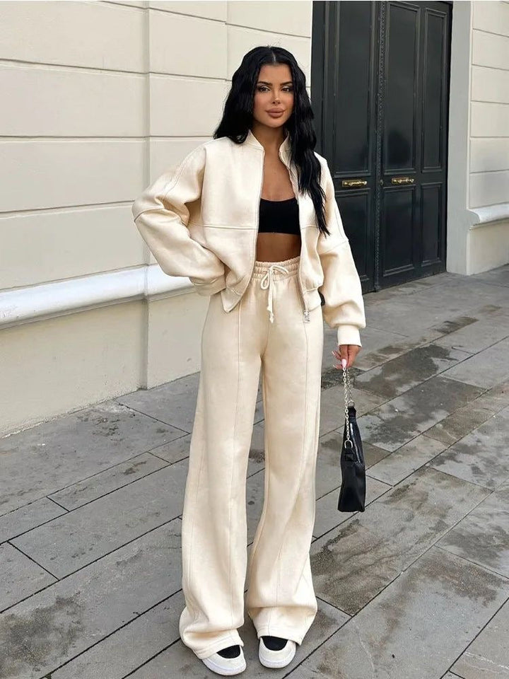 Poppy | Timeless Zip-Up Wide Leg Lounge Set