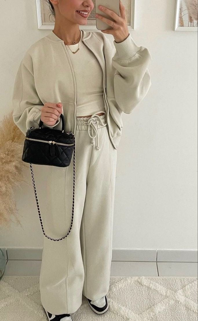 Poppy | Timeless Zip-Up Wide Leg Lounge Set