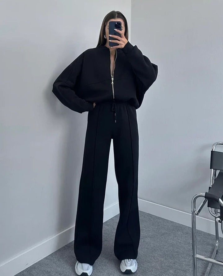 Poppy | Timeless Zip-Up Wide Leg Lounge Set